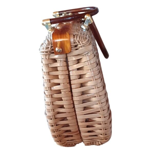 Vintage 1950s/60s Princess Charming by Atlas Wicker Seashell Lucite Handbag - Picture 9 of 12